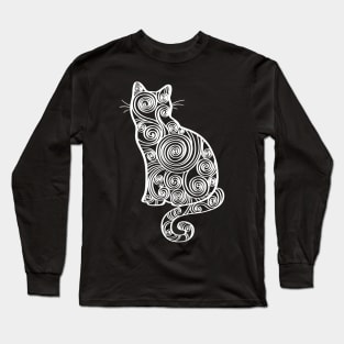 Quilling Cat Paper Art Cat Lover Long Sleeve T-Shirt